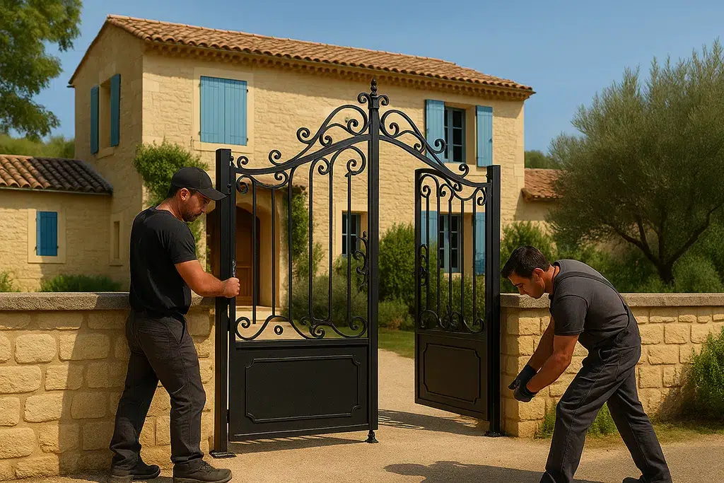 Portail métal sur-mesure en fer forgé à Nîmes